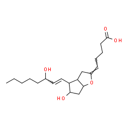 ChemSpider 2D Image | (5E,13E)-11,15-Dihydroxy-6,9-epoxyprosta-5,13-dien-1-oic acid | C20H32O5