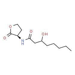 ChemSpider 2D Image | 3-Hydroxy-N-[(3R)-2-oxotetrahydro-3-furanyl]octanamide | C12H21NO4