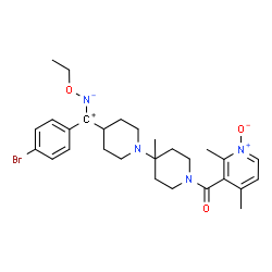 ChemSpider 2D Image | [(4-Bromophenyl){1'-[(2,4-dimethyl-1-oxido-3-pyridinyl)carbonyl]-4'-methyl-1,4'-bipiperidin-4-yl}methyliumyl](ethoxy)azanide | C28H37BrN4O3
