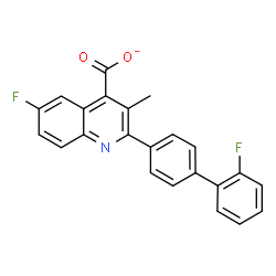 ChemSpider 2D Image | 6-Fluoro-2-(2'-fluoro-4-biphenylyl)-3-methyl-4-quinolinecarboxylate | C23H14F2NO2