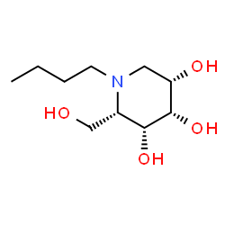 ChemSpider 2D Image | (2S,3R,4S,5S)-1-Butyl-2-(hydroxymethyl)-3,4,5-piperidinetriol | C10H21NO4