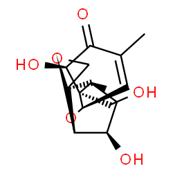 ChemSpider 2D Image | (3alpha,6beta,7alpha)-3,7,15-Trihydroxy-12,13-epoxytrichothec-9-en-8-one | C15H20O6
