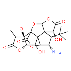 ChemSpider 2D Image | (6R,9S,13S,17R)-9-Amino-6,12,17-trihydroxy-16-methyl-8-(2-methyl-2-propanyl)-2,4,14,19-tetraoxahexacyclo[8.7.2.0~1,11~.0~3,7~.0~7,11~.0~13,17~]nonadecane-5,15,18-trione | C20H25NO10