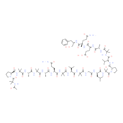 ChemSpider 2D Image | (4S)-4-[[(2S)-2-[[2-[[(2S)-2-[[(2S)-1-[2-[[(2R)-2-[[2-[[2-[[(2S)-2-[[2-[[(2S)-2-[[(2S)-2-[[2-[[(2S)-2-[[2-[[(2S)-1-(2-acetamido-2-methyl-propanoyl)pyrrolidine-2-carbonyl]amino]-2-methyl-propanoyl]amino]propanoyl]amino]-2-methyl-propanoyl]amino]propanoyl]amino]-5-amino-5-oxo-pentanoyl]amino]-2-methyl-propanoyl]amino]-3-methyl-butanoyl]amino]-2-methyl-propanoyl]amino]acetyl]amino]-4-methyl-pentanoyl]amino]-2-methyl-propanoyl]pyrrolidine-2-carbonyl]amino]-3-methyl-butanoyl]amino]-2-methyl-propanoyl]amino]propanoyl]amino]-5-[[(1S)-4-amino-1-[[(1S)-1-benzyl-2-hydroxy-ethyl]carbamoyl]-1-methyl-4-oxo-butyl]amino]-5-oxo-pentanoic acid | C92H150N22O25