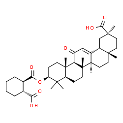 ChemSpider 2D Image | (3beta)-3-({[(1R,2R)-2-Carboxycyclohexyl]carbonyl}oxy)-11-oxoolean-12-en-30-oic acid | C38H56O7