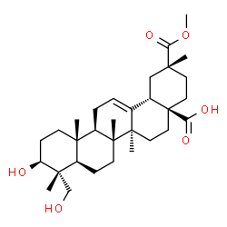 ChemSpider 2D Image | (3beta)-3,23-Dihydroxy-29-methoxy-29-oxoolean-12-en-28-oic acid | C31H48O6