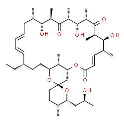 ChemSpider 2D Image | (1R,4E,5'R,6R,6'R,7S,8R,10S,11R,12R,14R,15R,16S,18E,20E,22S,25R,27S,29S)-22-Ethyl-7,11,15-trihydroxy-6'-[(2S)-2-hydroxypropyl]-5',6,8,10,12,14,16,29-octamethyl-3',4',5',6'-tetrahydro-3H,9H,13H-spiro[2
,26-dioxabicyclo[23.3.1]nonacosa-4,18,20-triene-27,2'-pyran]-3,9,13-trione | C44H72O10