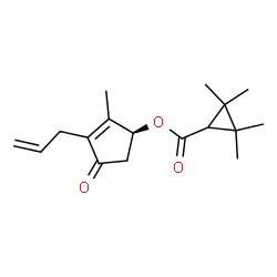 ChemSpider 2D Image | (1S)-3-Allyl-2-methyl-4-oxo-2-cyclopenten-1-yl 2,2,3,3-tetramethylcyclopropanecarboxylate | C17H24O3