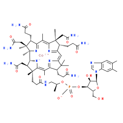 ChemSpider 2D Image | cobaltous;[(2R,3S,4R,5S)-5-(5,6-dimethylbenzimidazol-1-yl)-4-hydroxy-2-(hydroxymethyl)tetrahydrofuran-3-yl] [(1S)-1-methyl-2-[3-[(1R,2R,3R,4Z,7S,9Z,12S,13S,14Z,17S,18S,19R)-2,13,18-tris(2-amino-2-oxo-ethyl)-7,12,17-tris(3-amino-3-oxo-propyl)-3,5,8,8,13,15,18,19-octamethyl-2,7,12,17-tetrahydro-1H-corrin-21-id-3-yl]propanoylamino]ethyl] phosphate | C62H88CoN13O14P