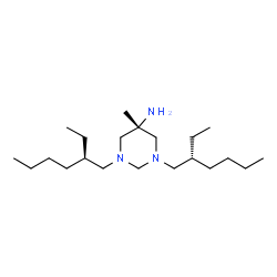 ChemSpider 2D Image | 1,3-Bis[(2R)-2-ethylhexyl]-5-methylhexahydro-5-pyrimidinamine | C21H45N3