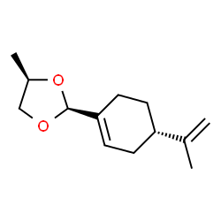 ChemSpider 2D Image | (2S,4R)-2-[(4S)-4-Isopropenyl-1-cyclohexen-1-yl]-4-methyl-1,3-dioxolane | C13H20O2