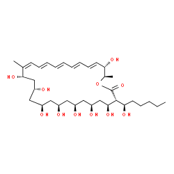 ChemSpider 2D Image | (3R,4S,6S,8S,10R,12R,14R,16S,17Z,19E,21E,23E,25E,27S,28R)-4,6,8,10,12,14,16,27-Octahydroxy-3-[(1R)-1-hydroxyhexyl]-17,28-dimethyloxacyclooctacosa-17,19,21,23,25-pentaen-2-one | C35H58O11