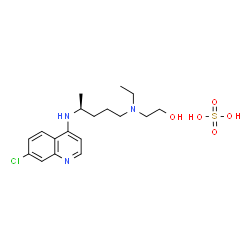 ChemSpider 2D Image | 2-[{(4S)-4-[(7-Chloro-4-quinolinyl)amino]pentyl}(ethyl)amino]ethanol sulfate (1:1) | C18H28ClN3O5S