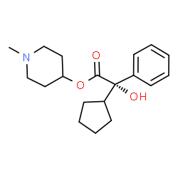 ChemSpider 2D Image | 1-Methyl-4-piperidinyl (2S)-cyclopentyl(hydroxy)phenylacetate | C19H27NO3