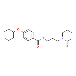 ChemSpider 2D Image | 3-[(2S)-2-Methyl-1-piperidinyl]propyl 4-(cyclohexyloxy)benzoate | C22H33NO3