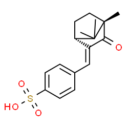 ChemSpider 2D Image | 4-{(E)-[(1R,4S)-4,7,7-Trimethyl-3-oxobicyclo[2.2.1]hept-2-ylidene]methyl}benzenesulfonic acid | C17H20O4S