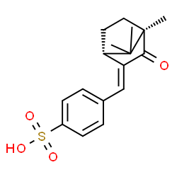 ChemSpider 2D Image | 4-{(E)-[(1R,4R)-4,7,7-Trimethyl-3-oxobicyclo[2.2.1]hept-2-ylidene]methyl}benzenesulfonic acid | C17H20O4S