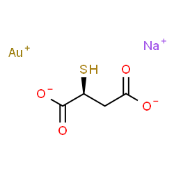 ChemSpider 2D Image | Gold(1+) sodium (2S)-2-sulfanylsuccinate (1:1:1) | C4H4AuNaO4S