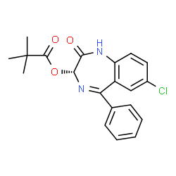 ChemSpider 2D Image | (3R)-7-Chloro-2-oxo-5-phenyl-2,3-dihydro-1H-1,4-benzodiazepin-3-yl pivalate | C20H19ClN2O3
