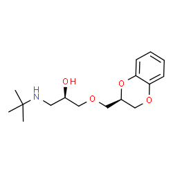 ChemSpider 2D Image | (2R)-1-[(2R)-2,3-Dihydro-1,4-benzodioxin-2-ylmethoxy]-3-[(2-methyl-2-propanyl)amino]-2-propanol | C16H25NO4