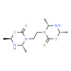 ChemSpider 2D Image | (4R,6R,4'R,6'S)-3,3'-(1,2-Ethanediyl)bis(4,6-dimethyl-1,3,5-thiadiazinane-2-thione) | C12H22N4S4