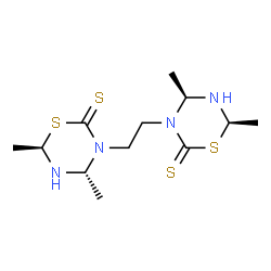 ChemSpider 2D Image | (4R,6R,4'S,6'R)-3,3'-(1,2-Ethanediyl)bis(4,6-dimethyl-1,3,5-thiadiazinane-2-thione) | C12H22N4S4