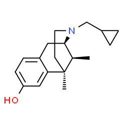 ChemSpider 2D Image | (1S,9R,13S)-10-(Cyclopropylmethyl)-1,13-dimethyl-10-azatricyclo[7.3.1.0~2,7~]trideca-2,4,6-trien-4-ol | C18H25NO