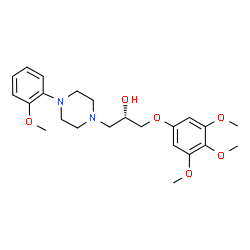 ChemSpider 2D Image | (2S)-1-[4-(2-Methoxyphenyl)-1-piperazinyl]-3-(3,4,5-trimethoxyphenoxy)-2-propanol | C23H32N2O6