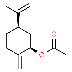 ChemSpider 2D Image | (1R,5R)-5-Isopropenyl-2-methylenecyclohexyl acetate | C12H18O2