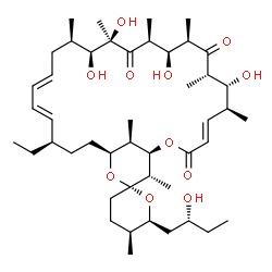 ChemSpider 2D Image | (1R,4E,5'S,6S,6'S,7R,8S,10R,11R,12S,14R,15S,16R,18E,20E,22R,25S,27R,28S,29R)-22-Ethyl-7,11,14,15-tetrahydroxy-6'-[(2R)-2-hydroxybutyl]-5',6,8,10,12,14,16,28,29-nonamethyl-3',4',5',6'-tetrahydro-3H,9H,
13H-spiro[2,26-dioxabicyclo[23.3.1]nonacosa-4,18,20-triene-27,2'-pyran]-3,9,13-trione | C46H76O11