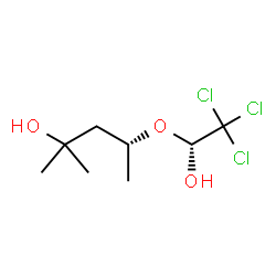 ChemSpider 2D Image | (4R)-2-Methyl-4-[(1R)-2,2,2-trichloro-1-hydroxyethoxy]-2-pentanol | C8H15Cl3O3