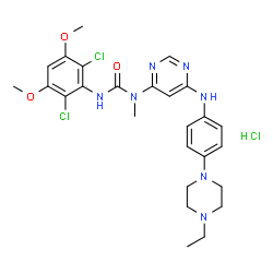 ChemSpider 2D Image | INFIGRATINIB HYDROCHLORIDE | C26H32Cl3N7O3