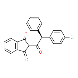 ChemSpider 2D Image | 2-[(2S)-2-(4-Chlorophenyl)-2-phenylacetyl]-1H-indene-1,3(2H)-dione | C23H15ClO3