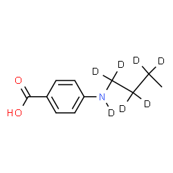 ChemSpider 2D Image | 4-[(1,1,2,2,3,3-~2~H_6_)Butyl(~2~H)amino]benzoic acid | C11H8D7NO2