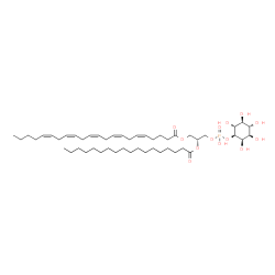 ChemSpider 2D Image | 1-(5Z,8Z,11Z,14Z,17Z)-docosapent-5,8,11,14,17-enoyl-2-stearoyl-sn-glycero-3-phospho-1D-myo-inositol | C49H85O13P