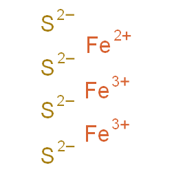 ChemSpider 2D Image | Iron(2+)ato(2-) iron(3+)ato(2-) sulfido(2-) (1:2:4) | Fe3S4