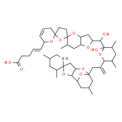 ChemSpider 2D Image | (4E)-5-[2-(Hydroxy{2-hydroxy-3,5-dimethyl-6-[3-(3,5,10'-trimethyl-8'H-spiro[piperidine-2,4'-[3,7,12]trioxatricyclo[6.3.1.0~2,6~]dodecan]-8'-yl)-1-propen-2-yl]tetrahydro-2H-pyran-2-yl}methyl)-6-methyl-
2,3,3',3'',3a,4',6,6'',7,7a-decahydrodispiro[furo[3,2-b]pyran-5,2'-furan-5',2''-pyran]-6''-yl]-4-pentenoic acid | C47H71NO12