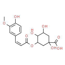 ChemSpider 2D Image | 1,3,4-Trihydroxy-5-{[(2Z)-3-(4-hydroxy-3-methoxyphenyl)-2-propenoyl]oxy}cyclohexanecarboxylic acid | C17H20O9