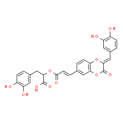 ChemSpider 2D Image | 2-({(2E)-3-[(2Z)-2-(3,4-Dihydroxybenzylidene)-3-oxo-2,3-dihydro-1,4-benzodioxin-6-yl]-2-propenoyl}oxy)-3-(3,4-dihydroxyphenyl)propanoic acid | C27H20O11