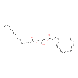 ChemSpider 2D Image | 2-Hydroxy-3-[(5E)-5-tetradecenoyloxy]propyl (6Z,9Z,12Z,15Z)-6,9,12,15-octadecatetraenoate | C35H58O5