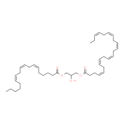 ChemSpider 2D Image | 2-Hydroxy-3-[(6Z,9Z,12Z)-6,9,12-octadecatrienoyloxy]propyl (4Z,7Z,10Z,13Z,16Z,19Z)-4,7,10,13,16,19-docosahexaenoate | C43H66O5