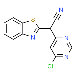 ChemSpider 2D Image | 1,3-Benzothiazol-2-yl(6-chloro-4-pyrimidinyl)acetonitrile | C13H7ClN4S