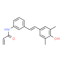 ChemSpider 2D Image | N-{3-[(E)-2-(4-Hydroxy-3,5-dimethylphenyl)vinyl]phenyl}acrylamide | C19H19NO2