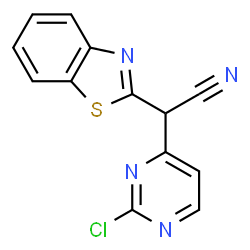 ChemSpider 2D Image | 1,3-Benzothiazol-2-yl(2-chloro-4-pyrimidinyl)acetonitrile | C13H7ClN4S