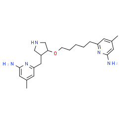 ChemSpider 2D Image | 6-[5-({(3R,4R)-4-[(6-Amino-4-methyl-2-pyridinyl)methyl]-3-pyrrolidinyl}oxy)pentyl]-4-methyl-2-pyridinamine | C22H33N5O