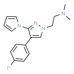 ChemSpider 2D Image | 2-(4-(4-Fluorophenyl)-5-(1h-Pyrrol-1-Yl)-1h-Pyrazol-1-Yl)-N,N-Dimethylethanamine | C17H19FN4