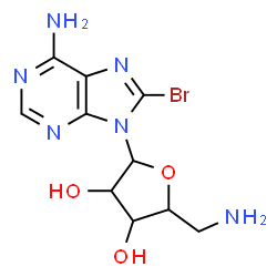 ChemSpider 2D Image | 5'-Amino-8-bromo-5'-deoxyadenosine | C10H13BrN6O3