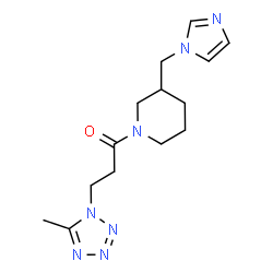 ChemSpider 2D Image | 1-[3-(1H-Imidazol-1-ylmethyl)-1-piperidinyl]-3-(5-methyl-1H-tetrazol-1-yl)-1-propanone | C14H21N7O