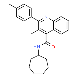 ChemSpider 2D Image | N-Cycloheptyl-3-methyl-2-(4-methylphenyl)-4-quinolinecarboxamide | C25H28N2O
