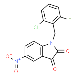 ChemSpider 2D Image | 1-(2-Chloro-6-fluorobenzyl)-5-nitro-1H-indole-2,3-dione | C15H8ClFN2O4